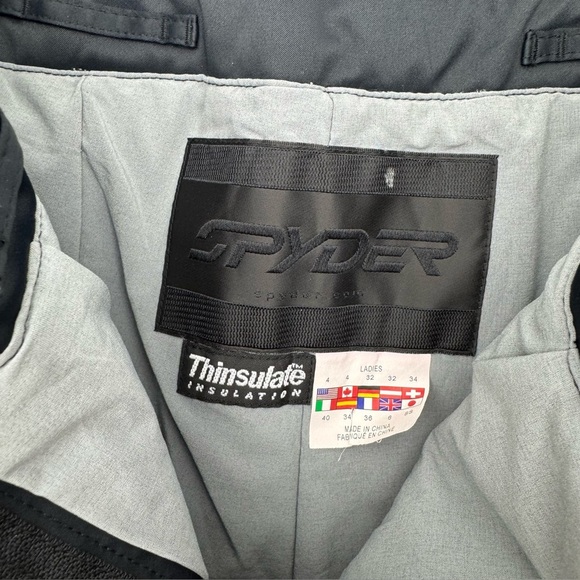 Spyder Womens Small (Size 4) XTL Thinsulate Ski Pants Black Waterproof Snowboard - Picture 2 of 9